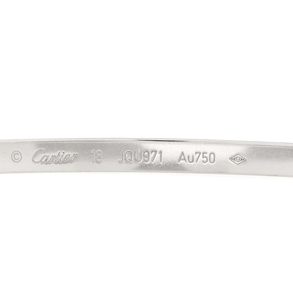Cartier 18K White Gold Diamond Small LOVE Paved Bracelet 18 3 of 5
