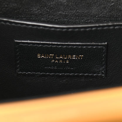 Saint Laurent Box Calfskin Monogram Medium Solferino Satchel Mustard 6 of 8
