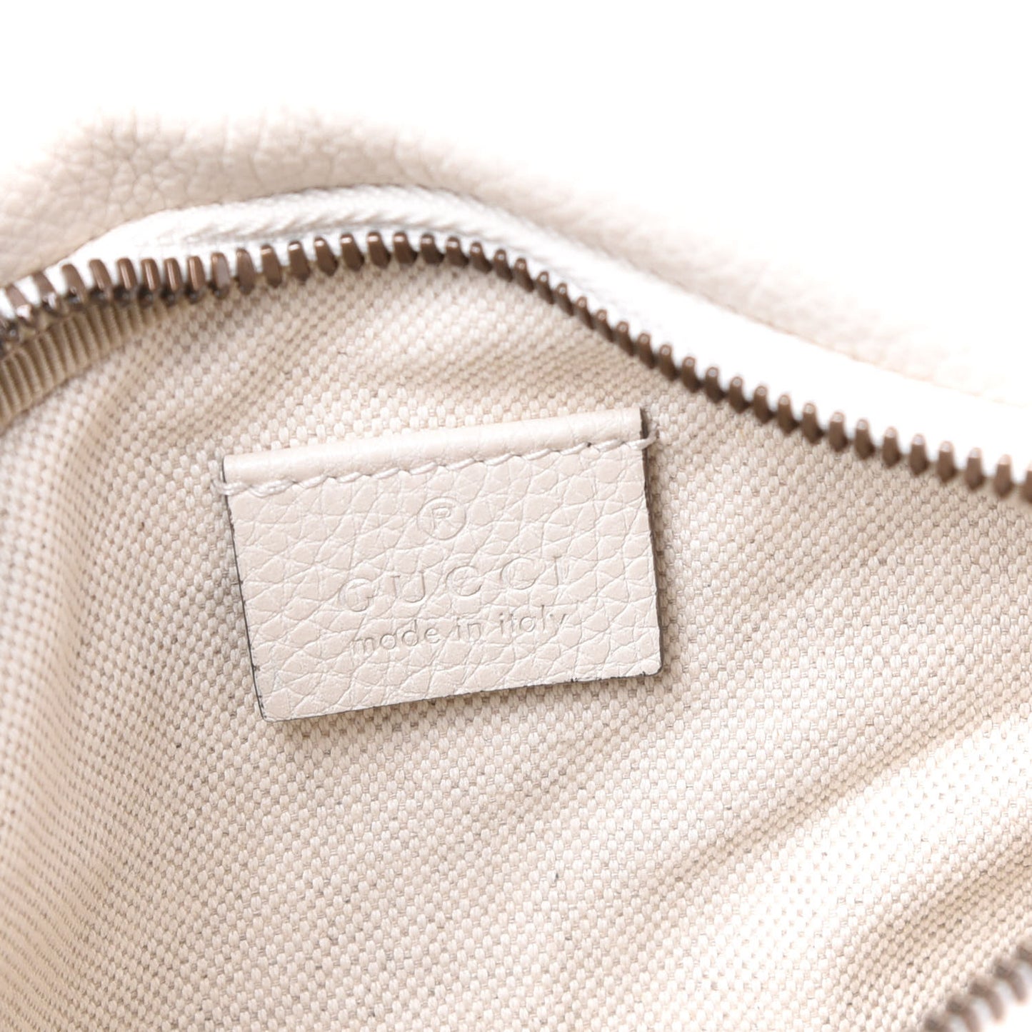 Grained Calfskin Small Logo Belt Bag White