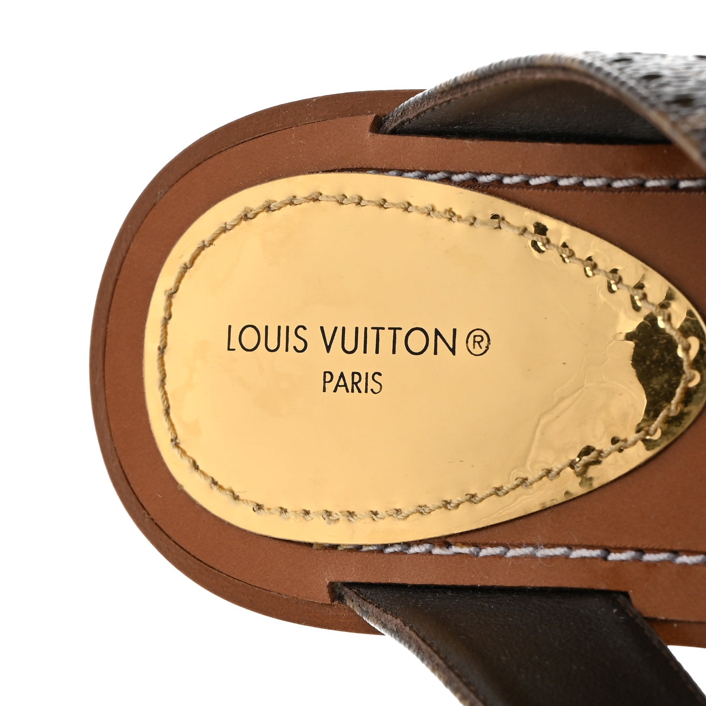 Monogram Sunny Flat Thong Sandals 36 Brown