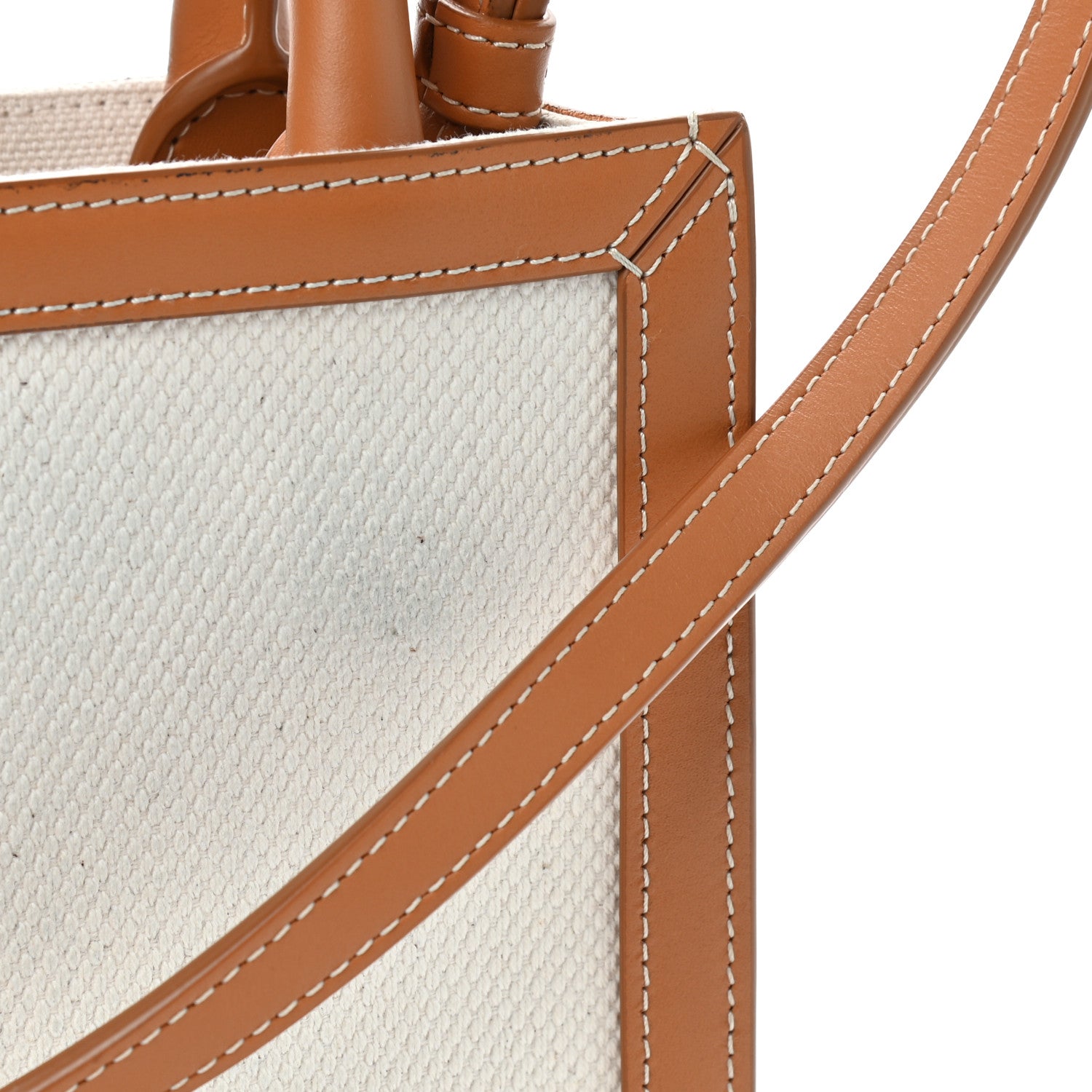 Celine Canvas Calfskin Mini Vertical Cabas Natural Tan 9 of 11