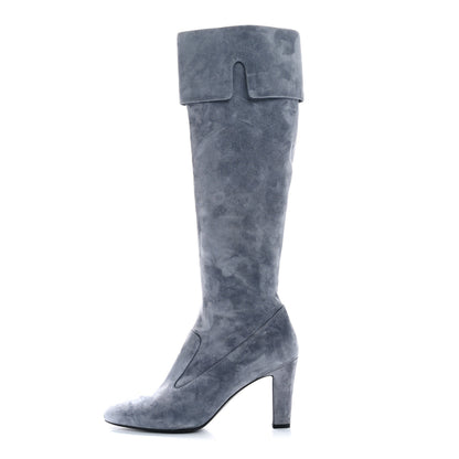 Chanel Suede High Boots 40 Grey 1 of 10
