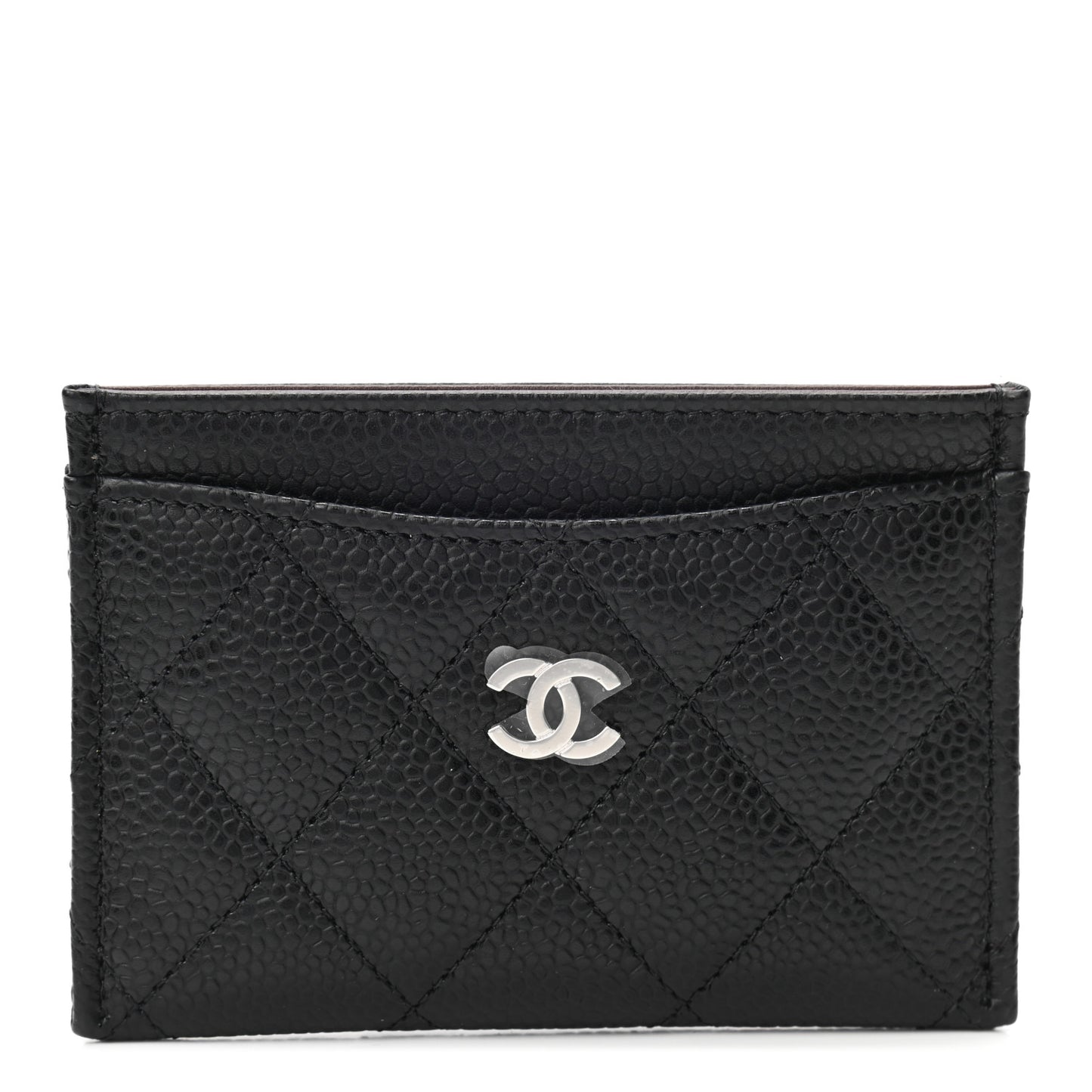 Caviar Quilted Card Holder Black
