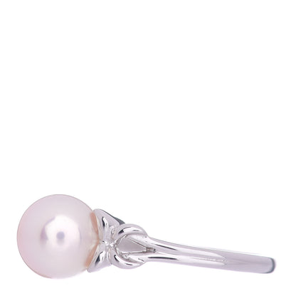 Mikimoto Platinum Akoya Pearl 8mm Bow Ring 51 5.75 3 of 5