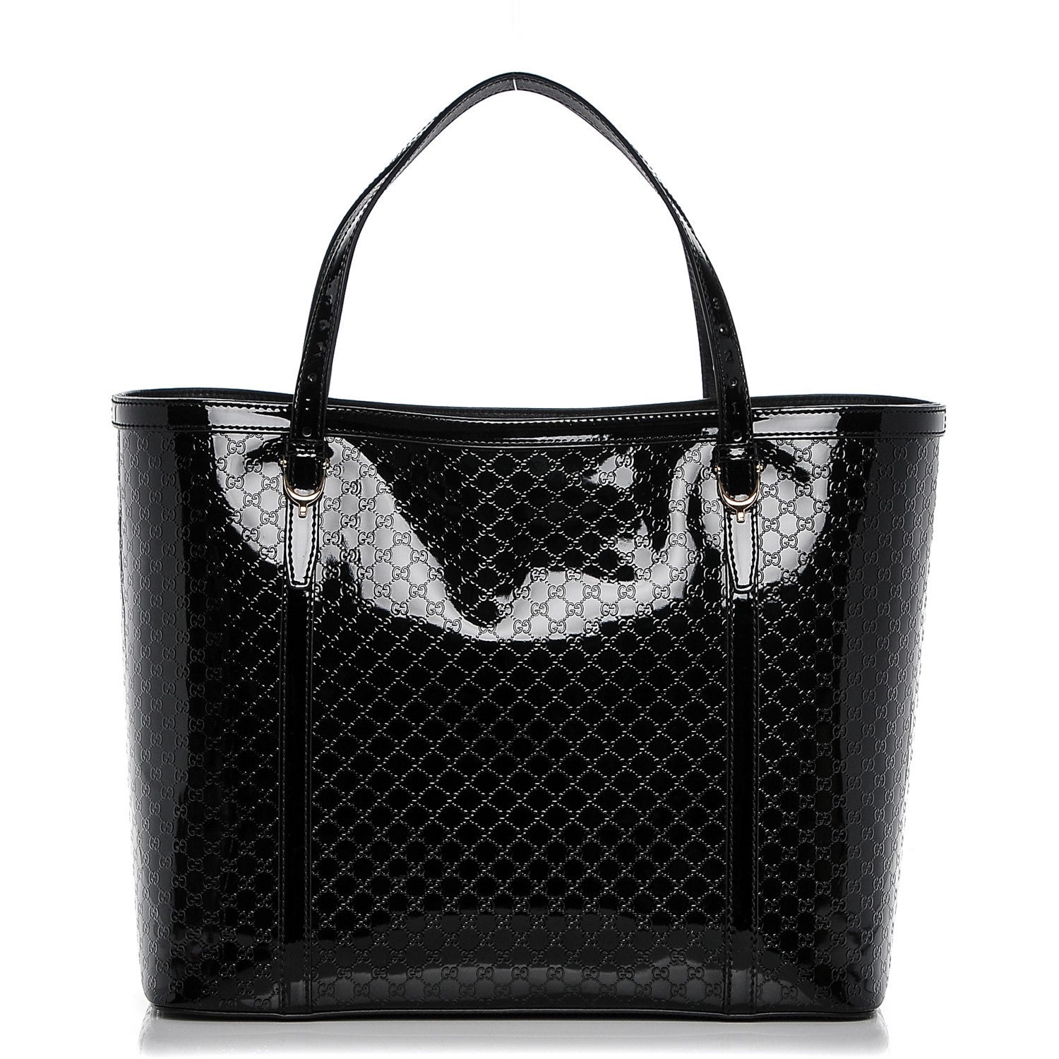 Gucci Patent Microguccissima Medium Nice Tote Black 1 of 6
