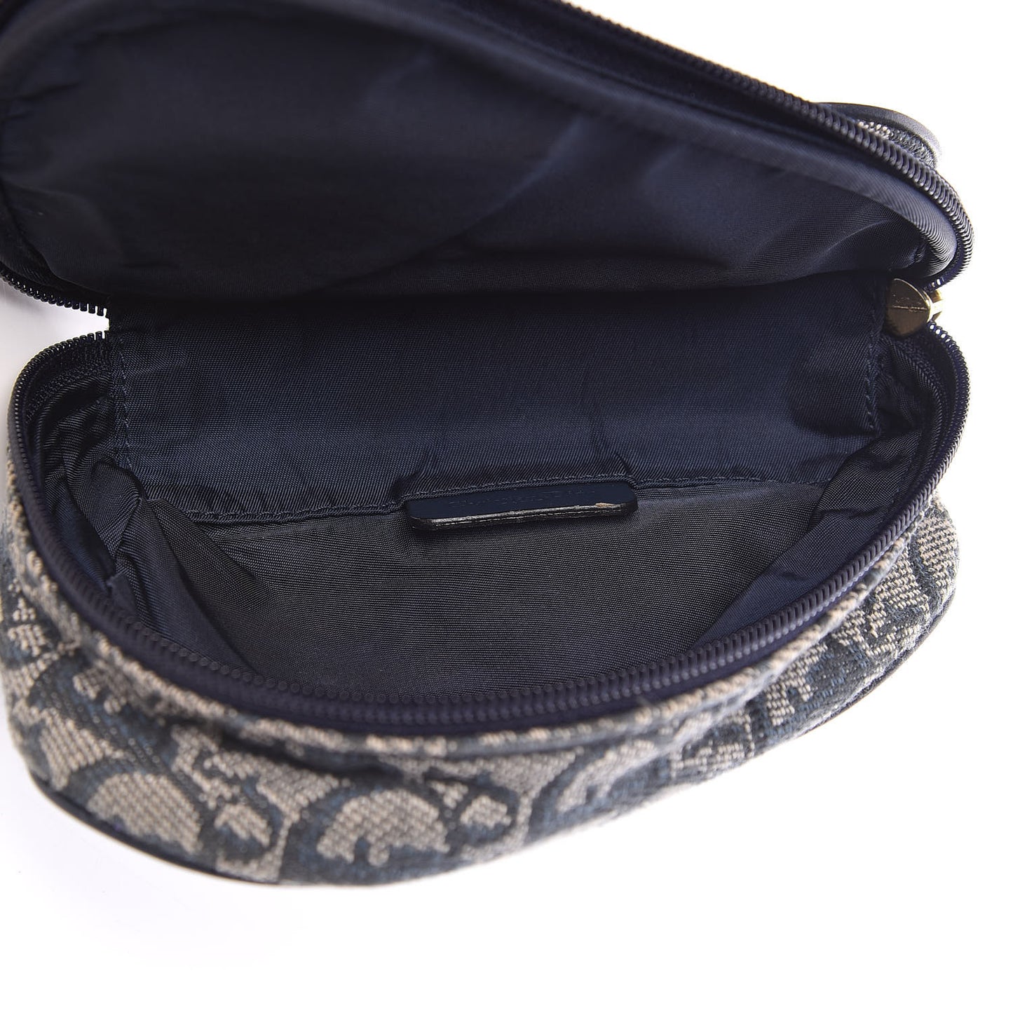 Monogram Mini Saddle Zip Pouch Navy Blue