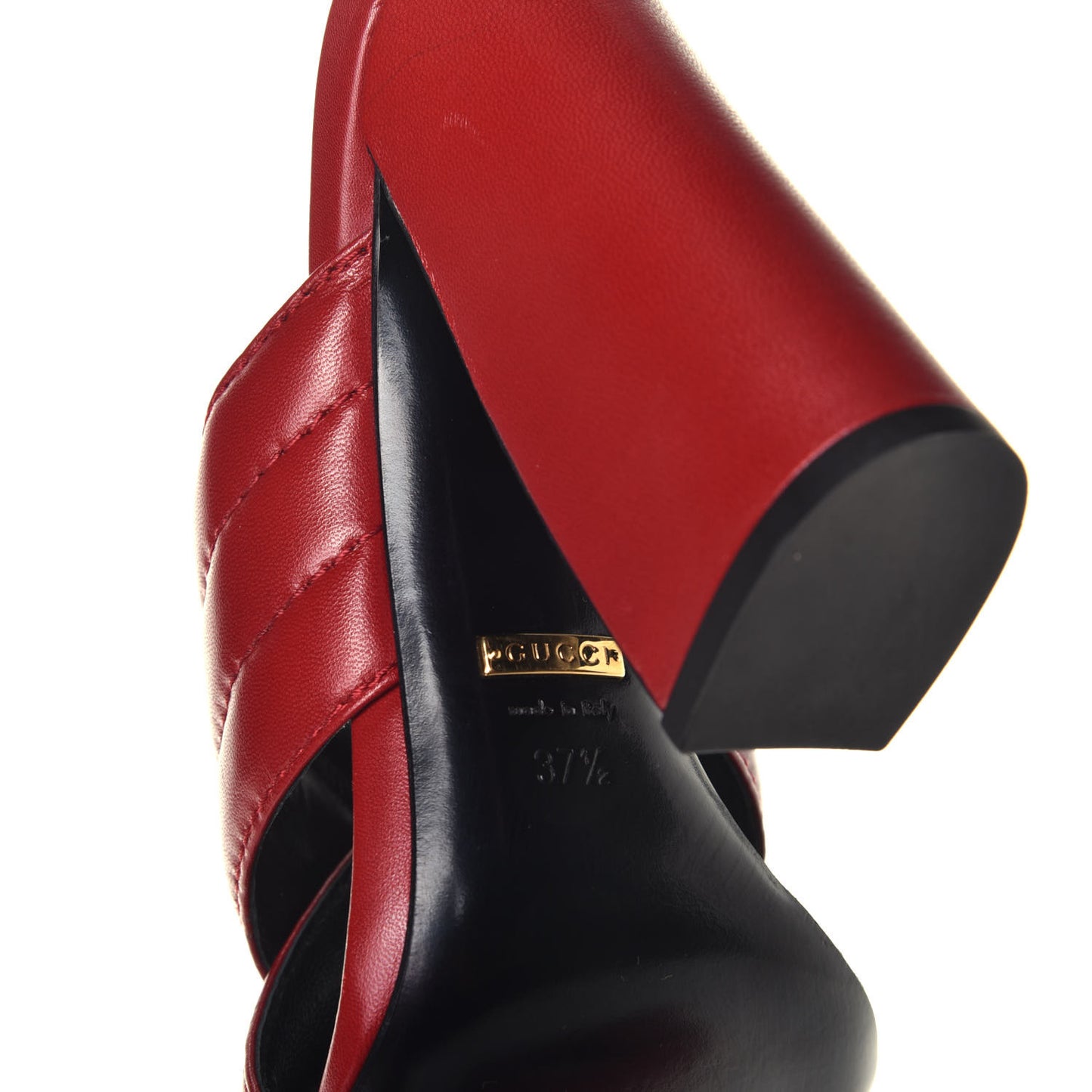 Malaga Kid Webby Crossover High Heel Slide Sandals 37.5 Hibiscus Red