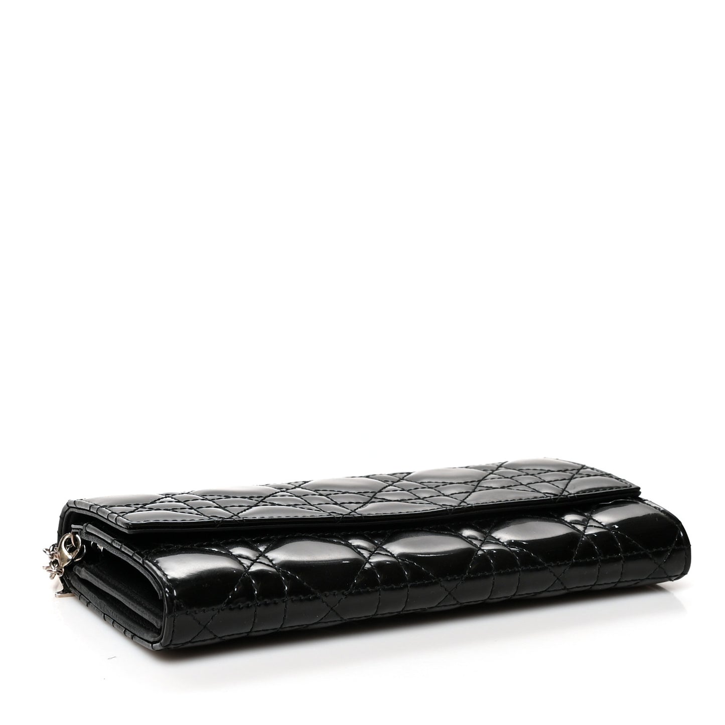 Patent Cannage Lady Dior Rendezvous Wallet On Chain Black Black