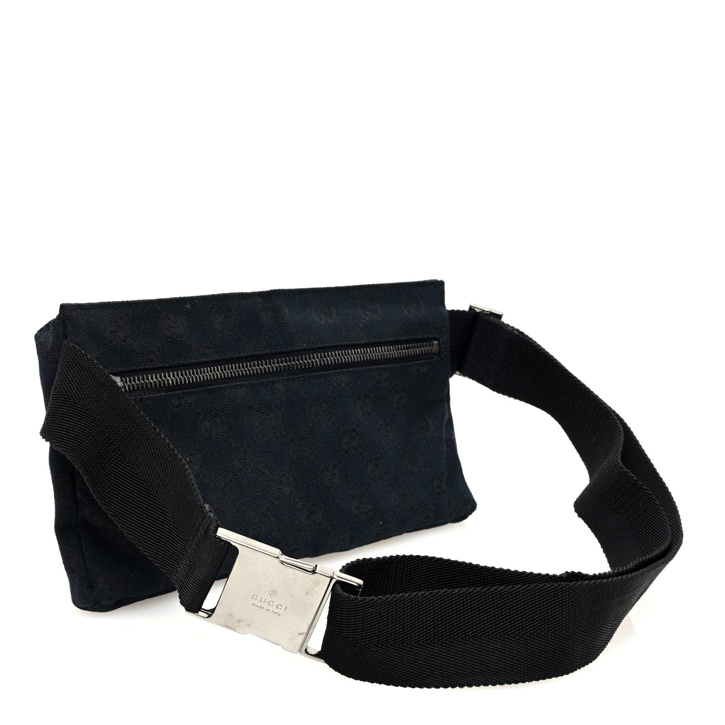 GG Monogram Double Pocket Belt Bag Black