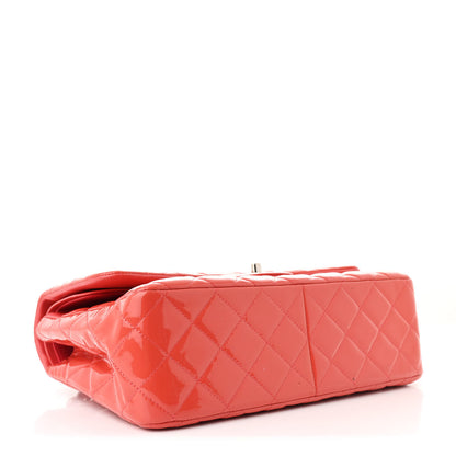 Chanel Patent Quilted Jumbo Double Flap Coral 4 of 11
