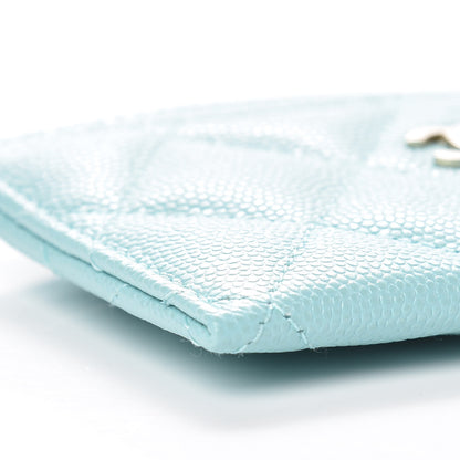Chanel Caviar Quilted Card Holder Light Blue 9 of 11
