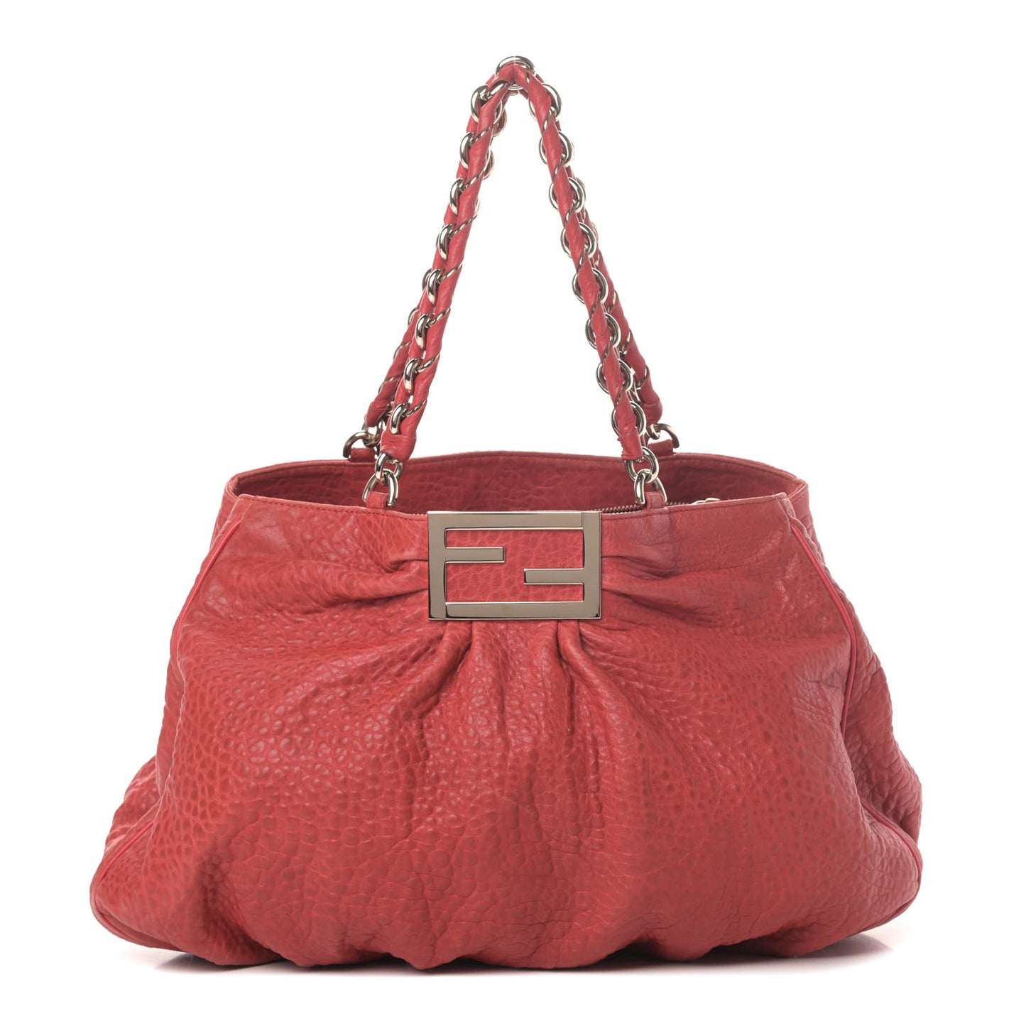 Crinkled Lambskin Mia Tote Red