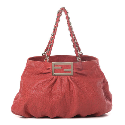 Fendi Crinkled Lambskin Mia Tote Red 1 of 6