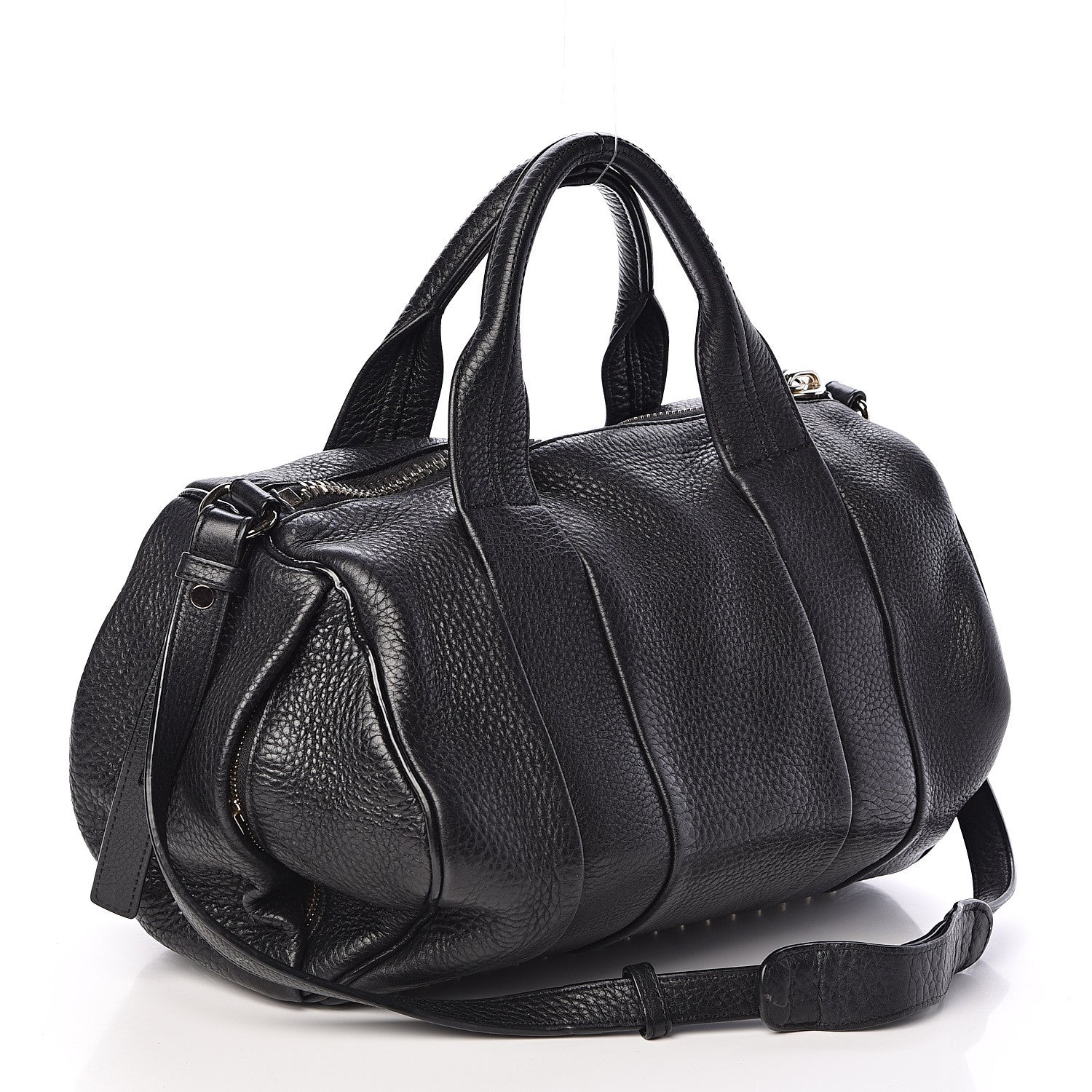 Alexander Wang Pebbled Lambskin Rocco Black Silver Hardware 3 of 9