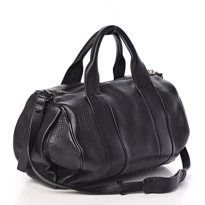 Alexander Wang Pebbled Lambskin Rocco Black Silver Hardware 3 of 9