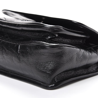 Saint Laurent Crinkled Calfskin Matelasse Monogram Baby Niki Chain Satchel Black 9 of 9