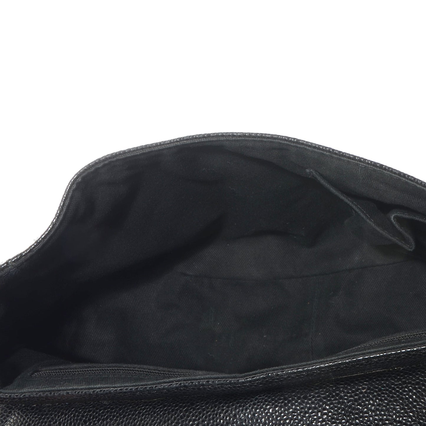 Caviar Half Moon Large Flap Black