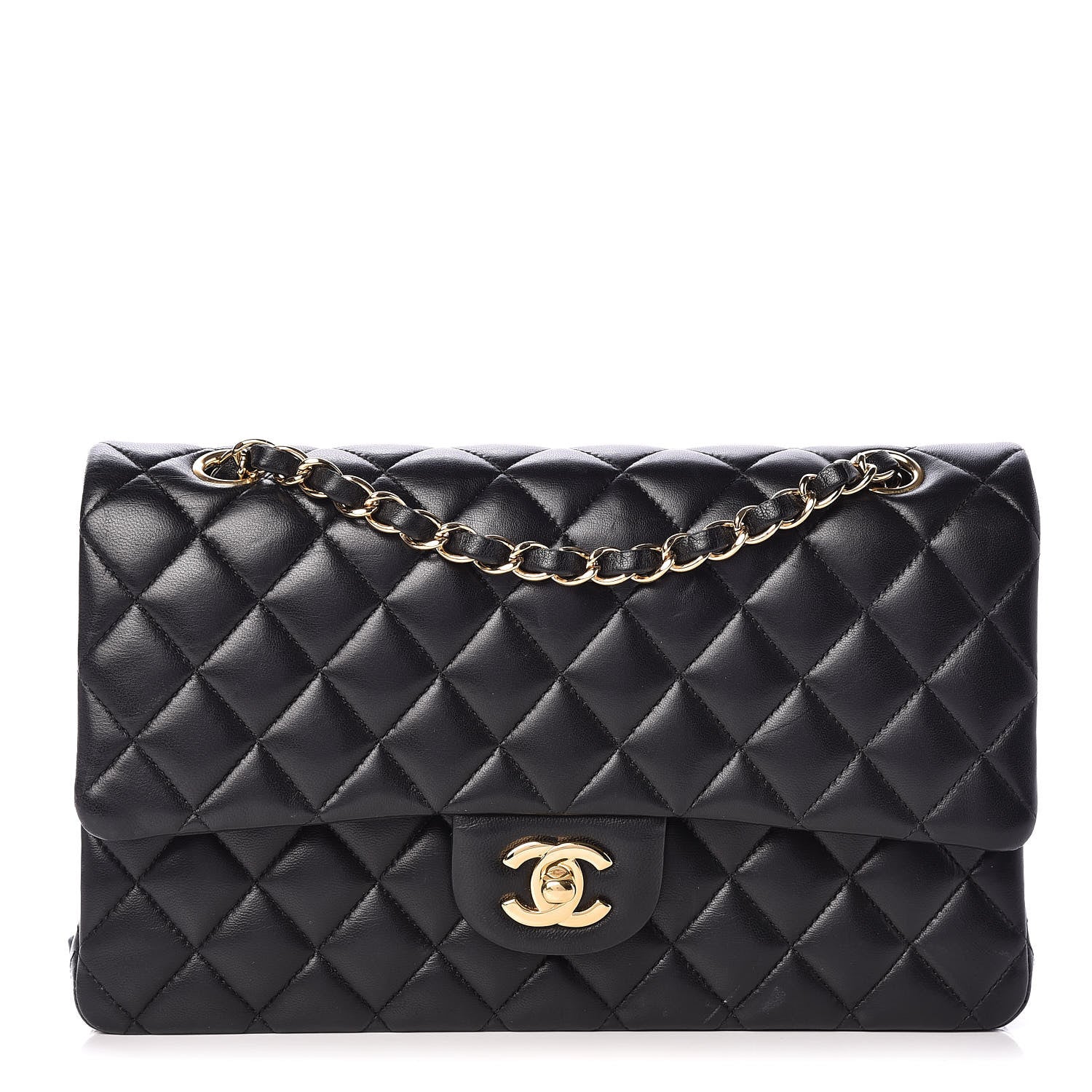Chanel Lambskin Quilted Medium Double Flap Black 1 of 13