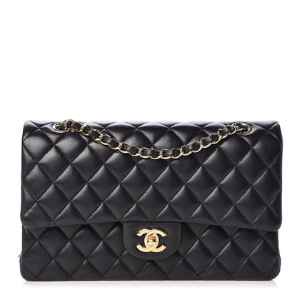 Chanel Lambskin Quilted Medium Double Flap Black 1 of 13