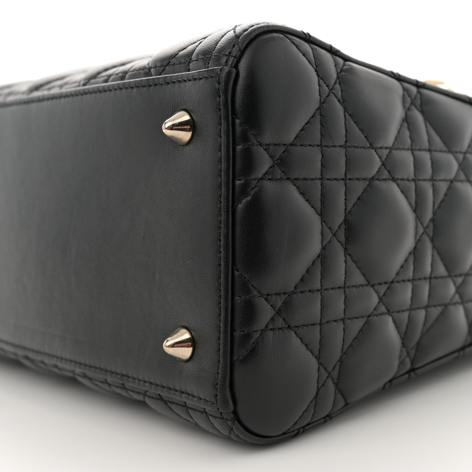 Christian Dior Lambskin Cannage Medium Lady Dior Black 10 of 11