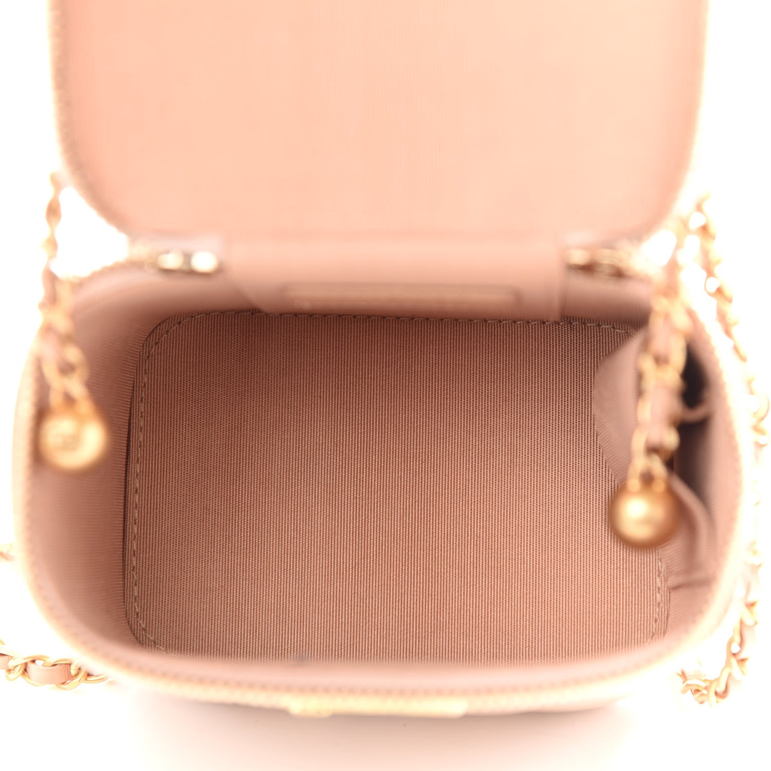 Chanel Calfskin Quilted Mini Perfect Fit Vanity Case With Chain Beige 5 of 9