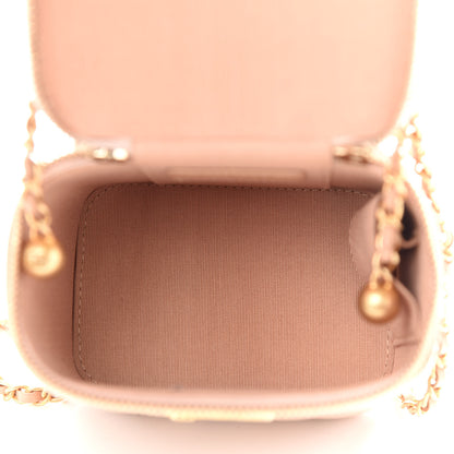 Chanel Calfskin Quilted Mini Perfect Fit Vanity Case With Chain Beige 5 of 9