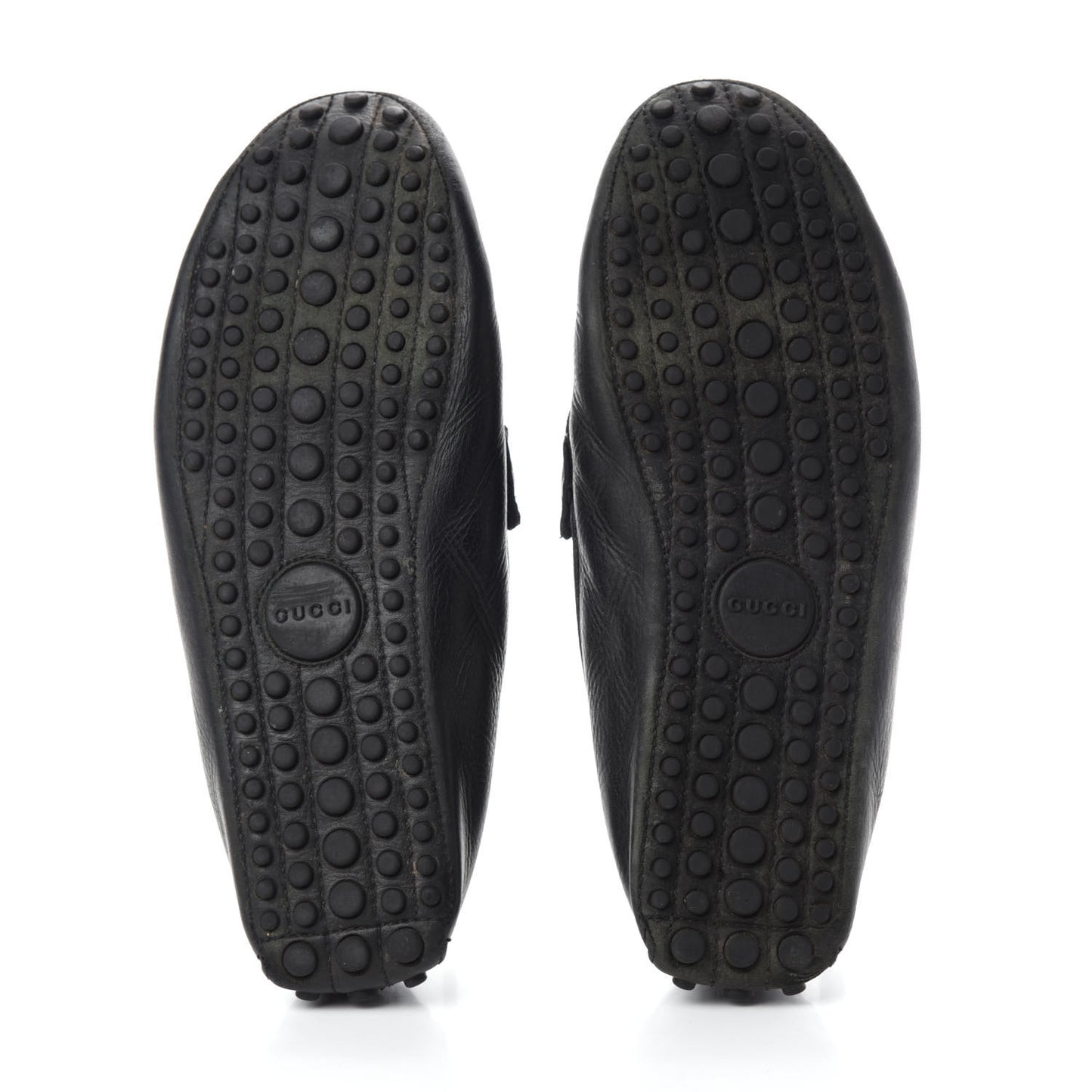 Calfskin Mens Horsebit Web Driver Loafers 8.5 Black