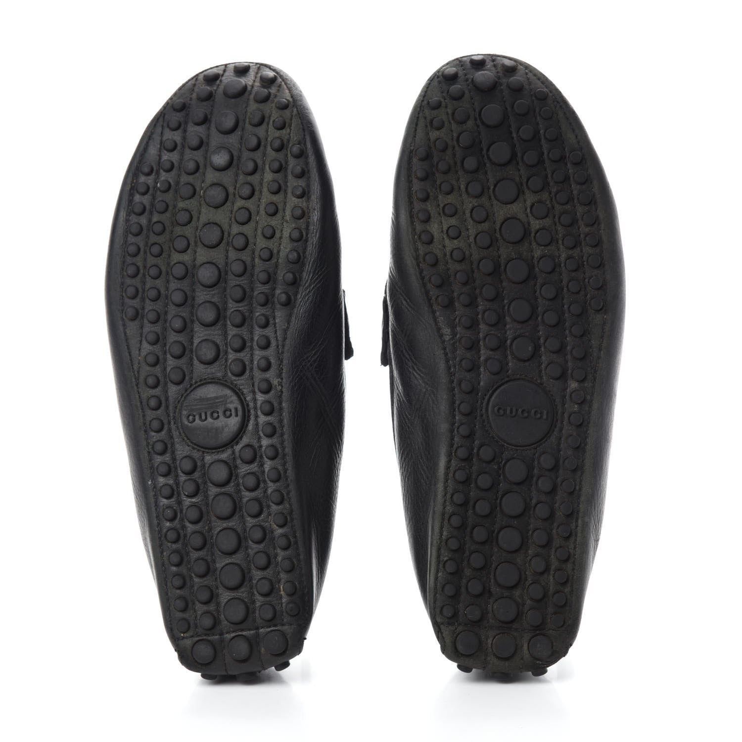 Gucci Calfskin Mens Horsebit Web Driver Loafers 8.5 Black 5 of 7