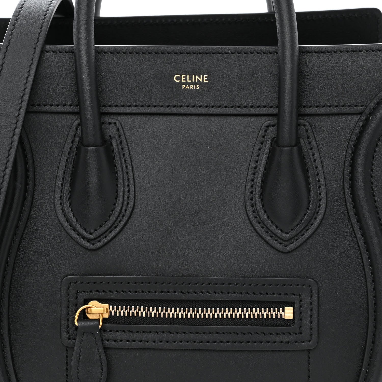 Celine Smooth Calfskin Nano Luggage Black 8 of 12