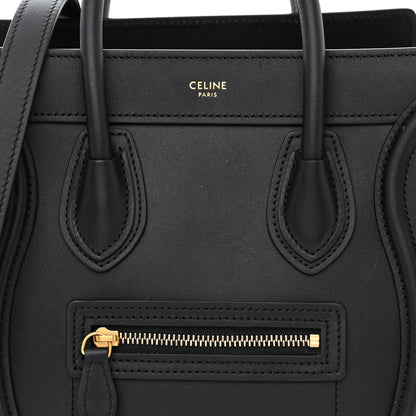 Celine Smooth Calfskin Nano Luggage Black 8 of 12