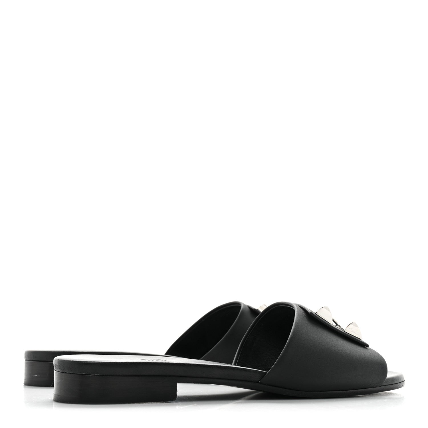Hermes Calfskin Dune Sandals 37 Black 4 of 11