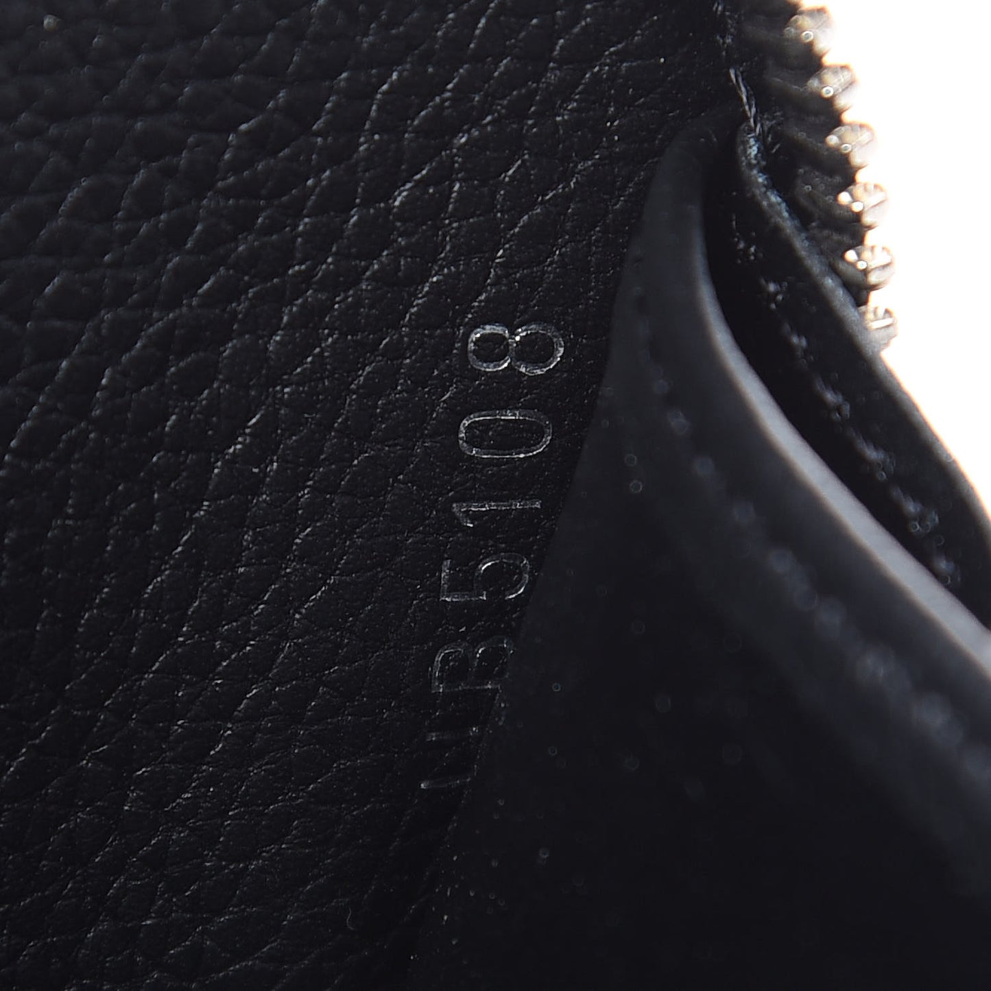 Calfskin Zippy Lockme Wallet Black