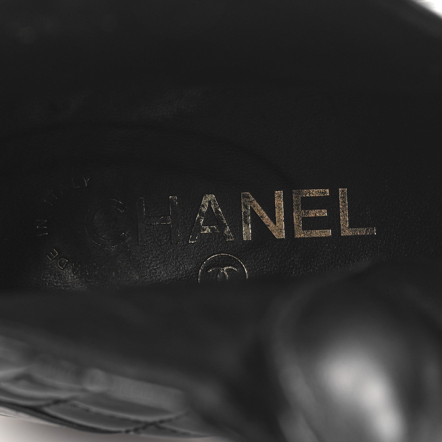 Chanel Crumpled Patent Lambskin Calfskin Quilted Lace Up Combat Boots 39.5 Black 7 of 7