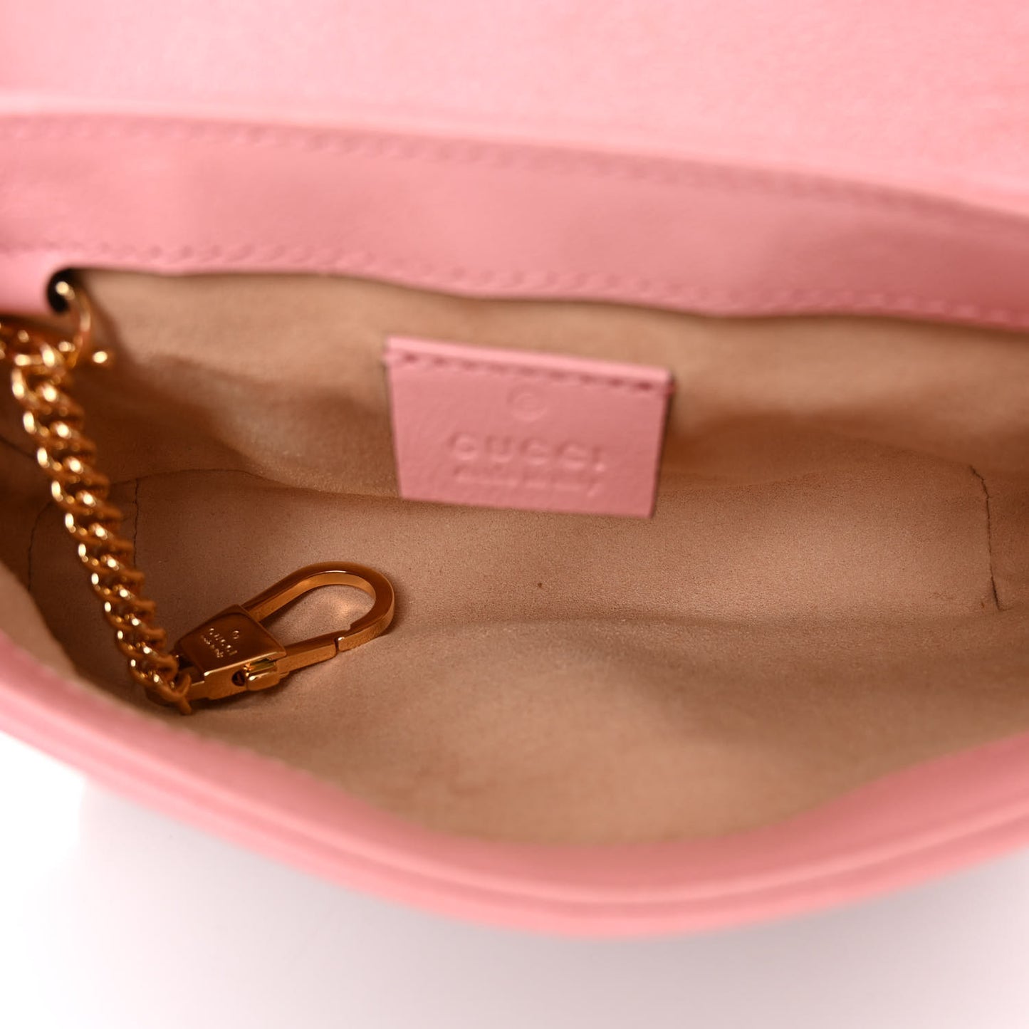 Azalea Calfskin Enamel Matelasse Diagonal Super Mini Torchon GG Marmont Shoulder Bag New Cherry Red Wild Rose