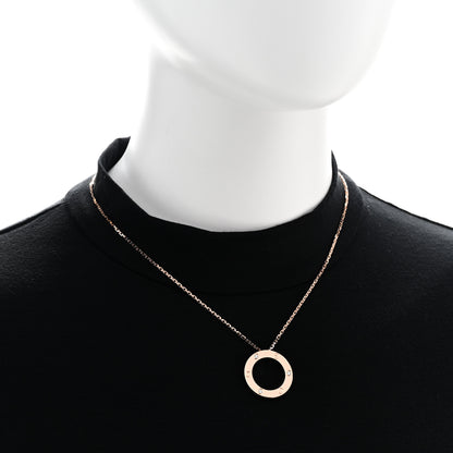 Cartier 18K Pink Gold 3 Diamonds LOVE Pendant Necklace 2 of 7