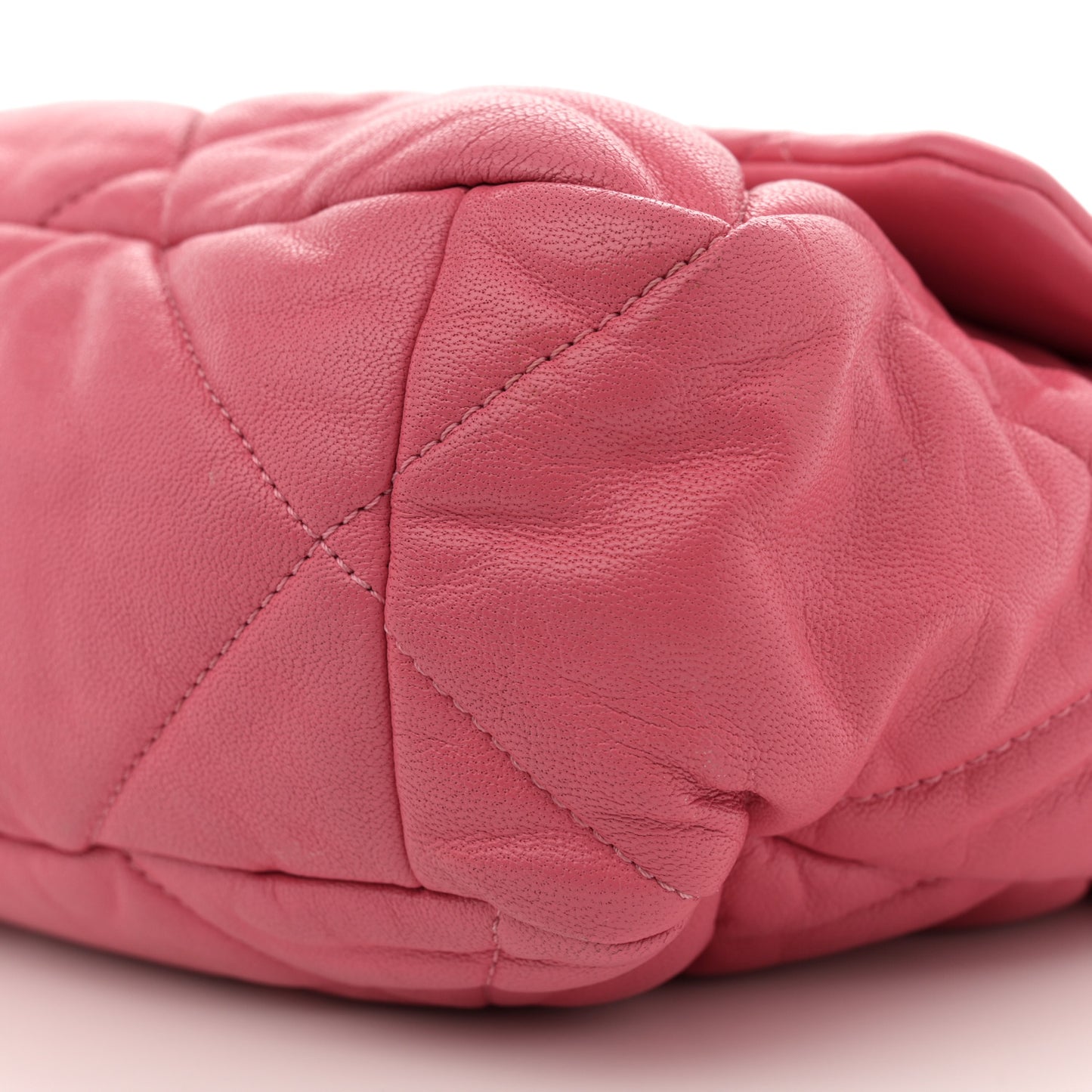 Lambskin Quilted Large Chanel 19 Flap Dark Pink