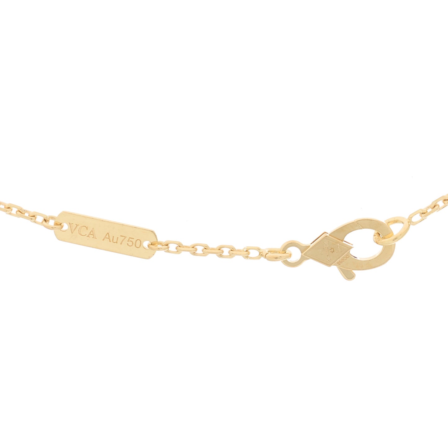 18K Yellow Gold Black Onyx Vintage Alhambra Pendant Necklace