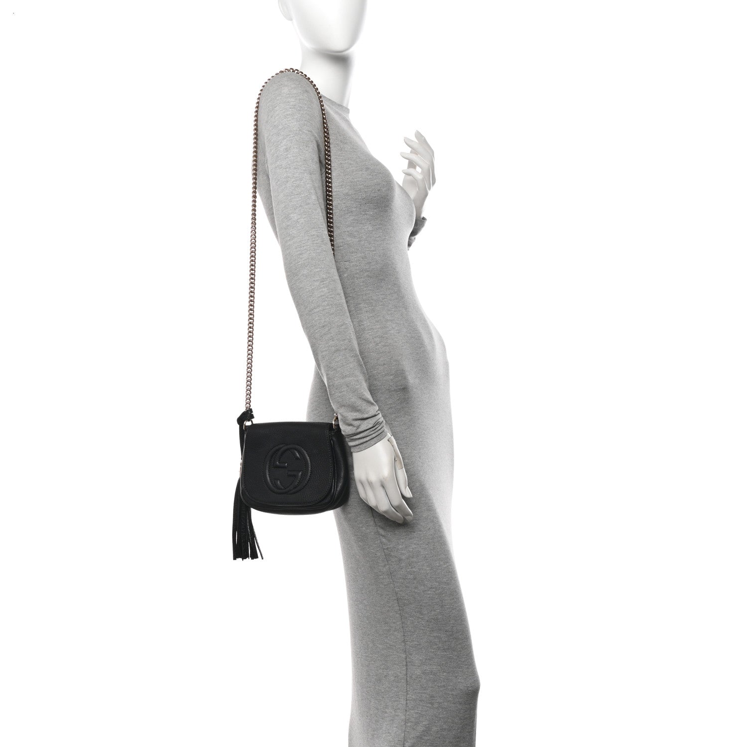 Gucci Pebbled Calfskin Small Soho Flap Crossbody Black 2 of 11