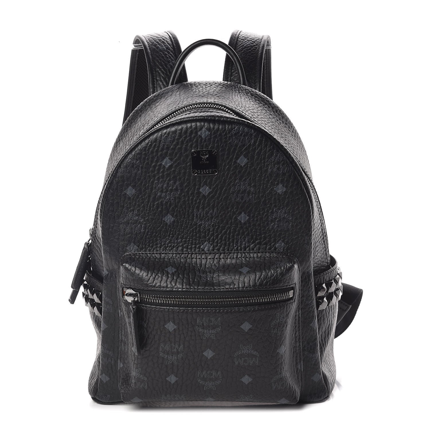 MCM Visetos Small Side Stud Stark Backpack Black 1 of 10