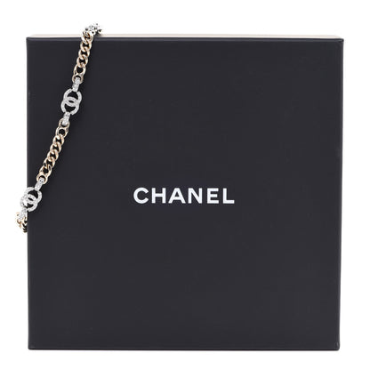 Chanel Crystal CC Chain Links Choker Necklace Gold 6 of 6