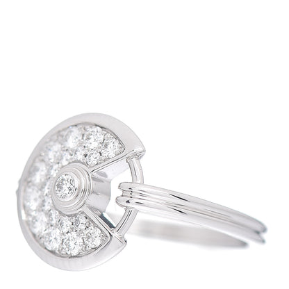 Cartier 18K White Gold Diamond Amulette de Cartier Paved Ring 49 4.75 3 of 6