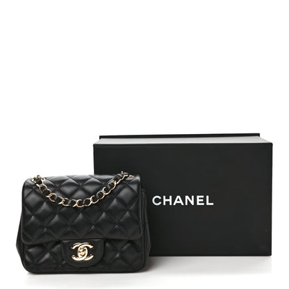 Chanel Lambskin Quilted Mini Square Flap Black 10 of 10