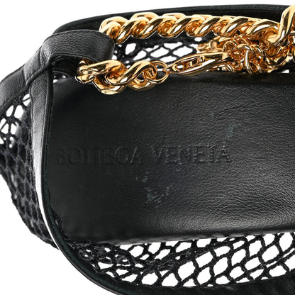 Bottega Veneta Mesh Calfskin Chain Stretch Pumps 38.5 Black 14 of 16
