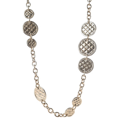 Chanel Quilted Medallion Chain Belt Necklace 90 Gold 1 of 7
