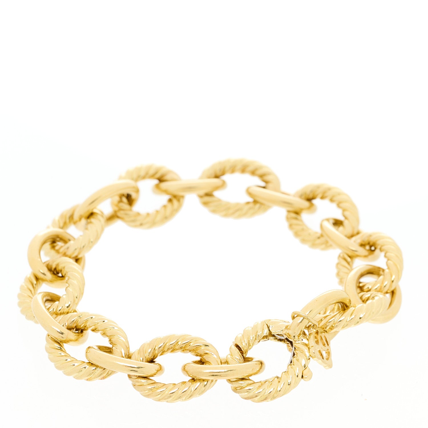 David Yurman 18K Yellow Gold 12mm Large Oval Link Bracelet 2 of 5