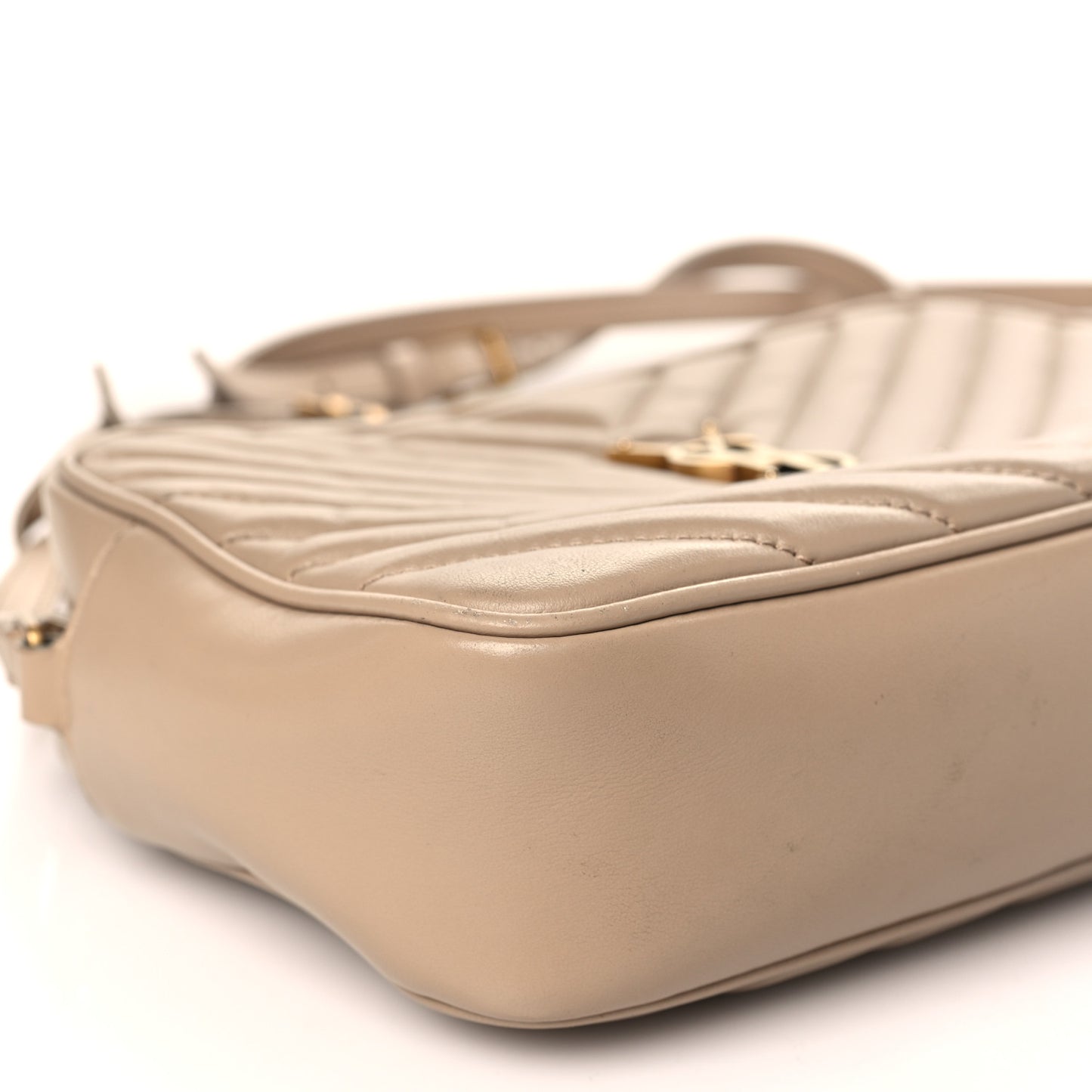 Calfskin Matelasse Monogram Lou Camera Bag Dark Latte