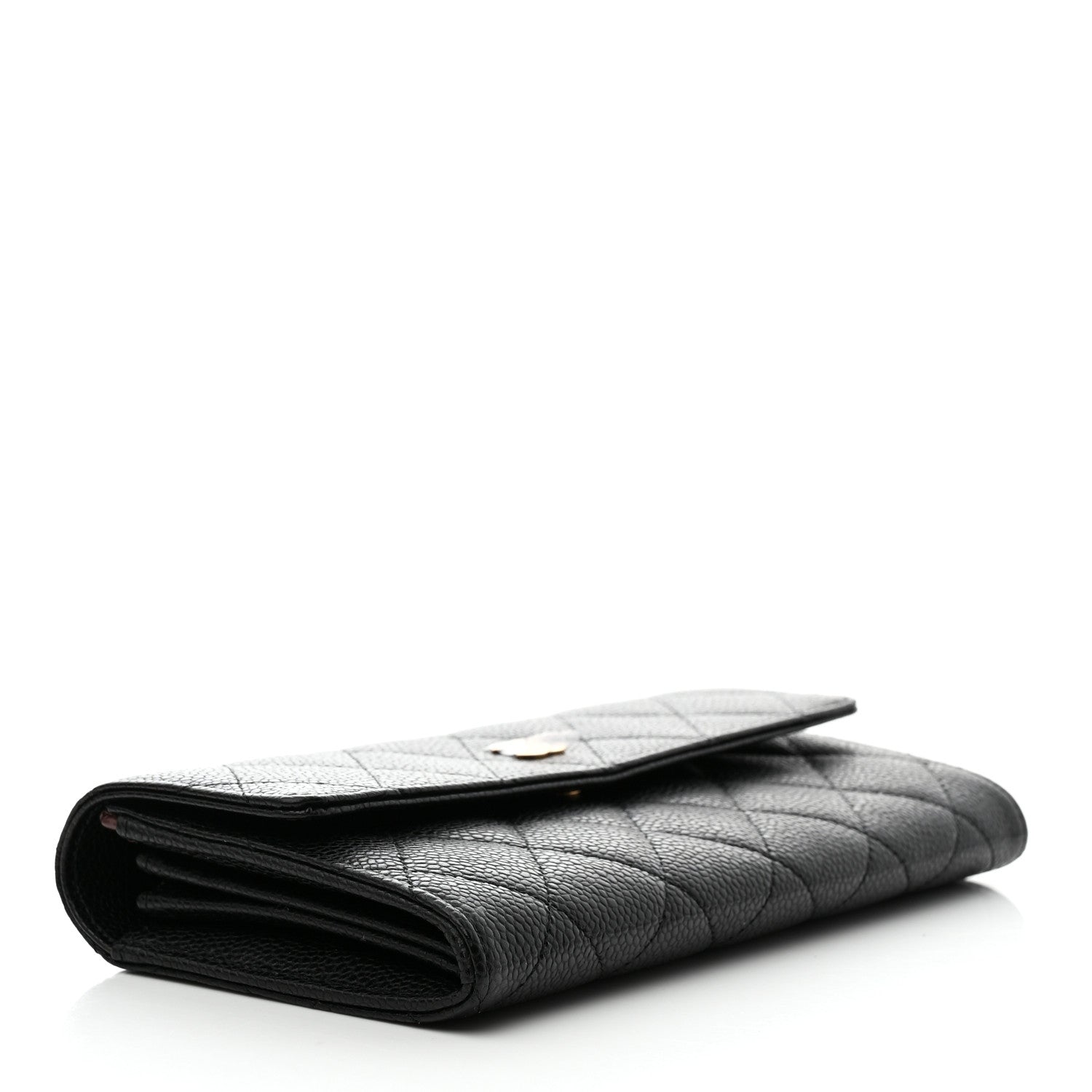 Chanel Caviar Quilted Large Gusset Flap Wallet Black 4 of 9