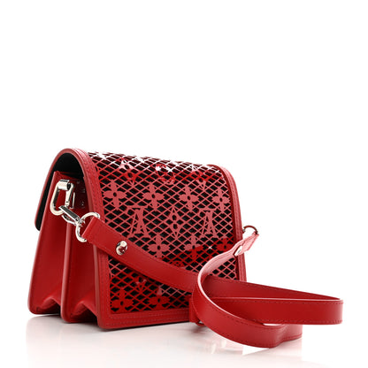 Louis Vuitton Patent Calfskin Monogram Lace Dauphine Mini Red 3 of 10
