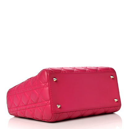 Christian Dior Lambskin Cannage Medium Lady Dior Pink 3 of 21