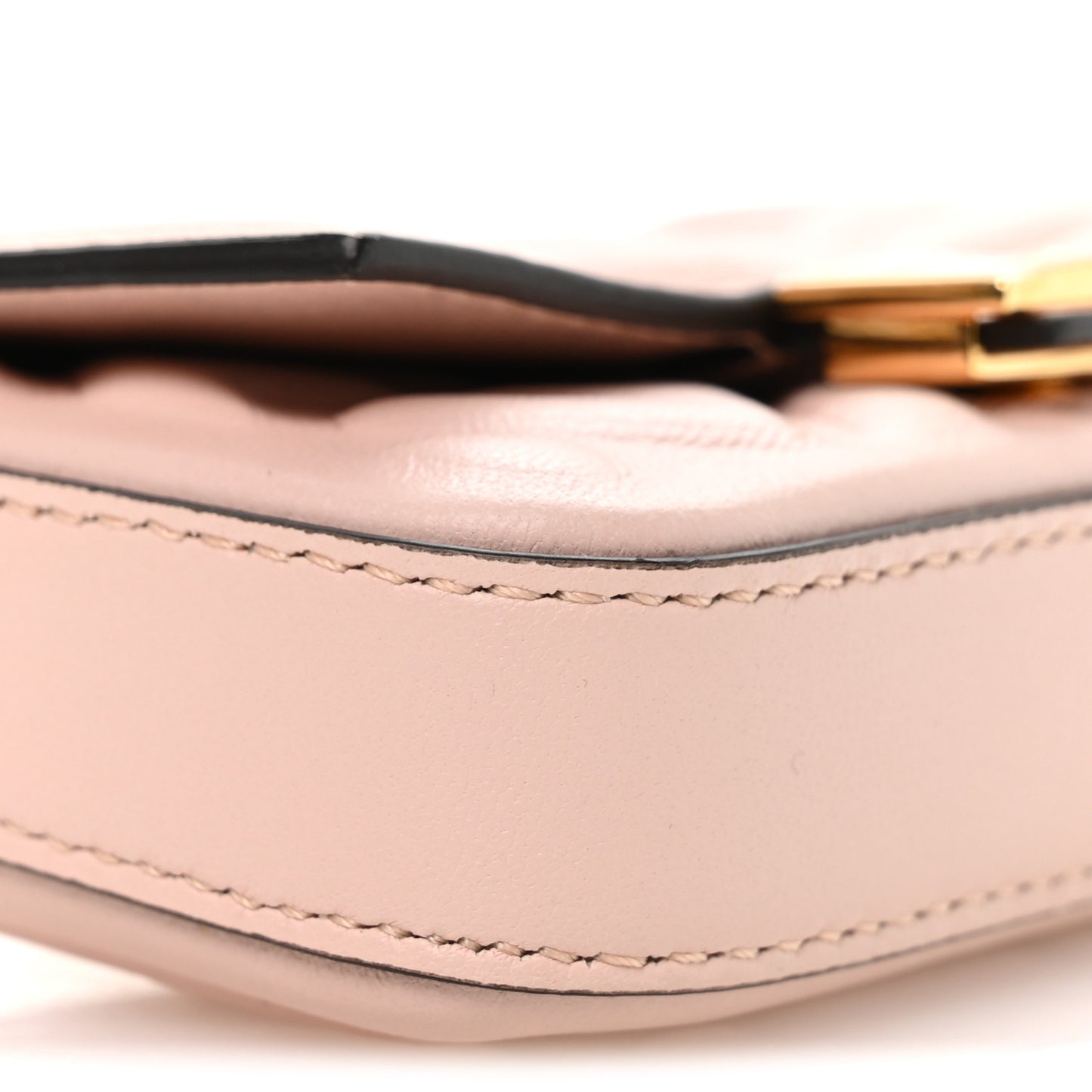 Nappa Matisse FF Embossed Nano Baguette Charm Rosa Quarzo
